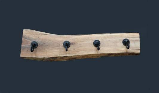 Black Walnut Coat Rack with Live Edge