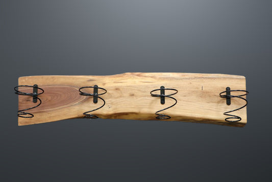 Black Walnut 4-Bottle Wine Rack