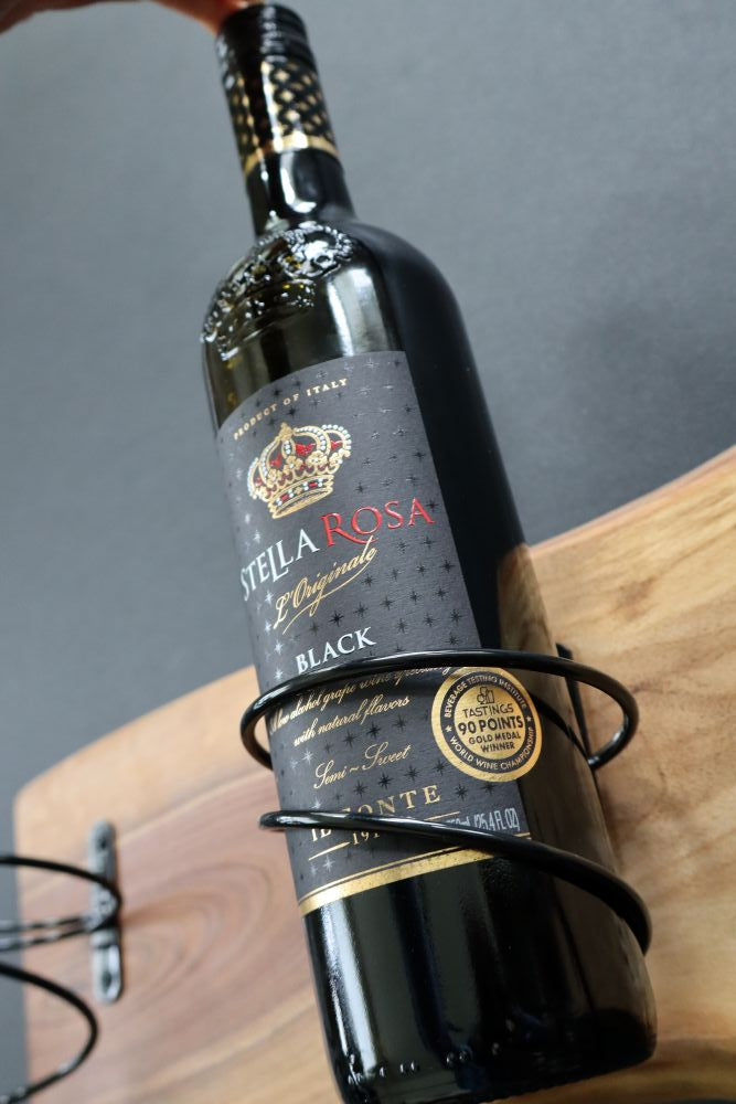 Black Walnut 4-Bottle Wine Rack