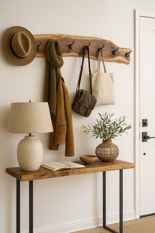 Black Walnut Coat Rack w/8 Hooks