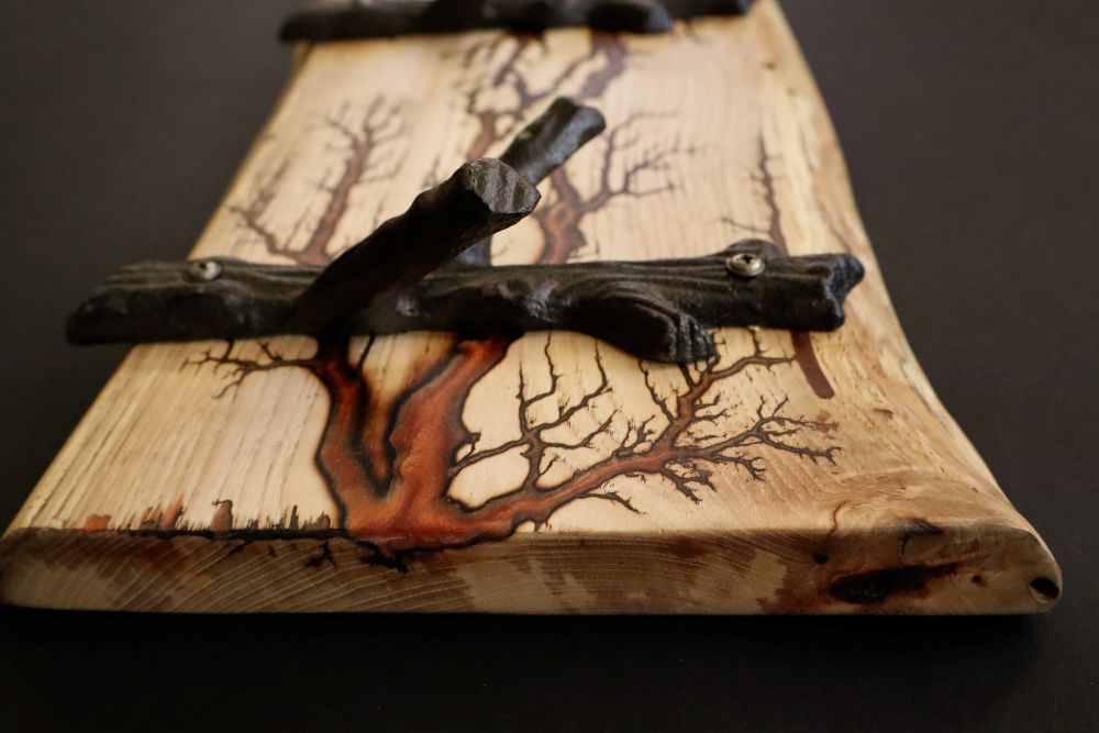 Hickory Wood with Tree Hooks Coat Rack
