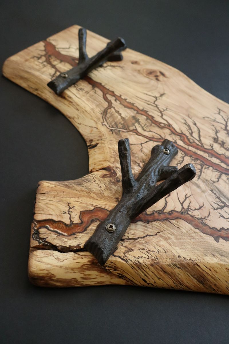 Hickory Wood with Tree Hooks Coat Rack