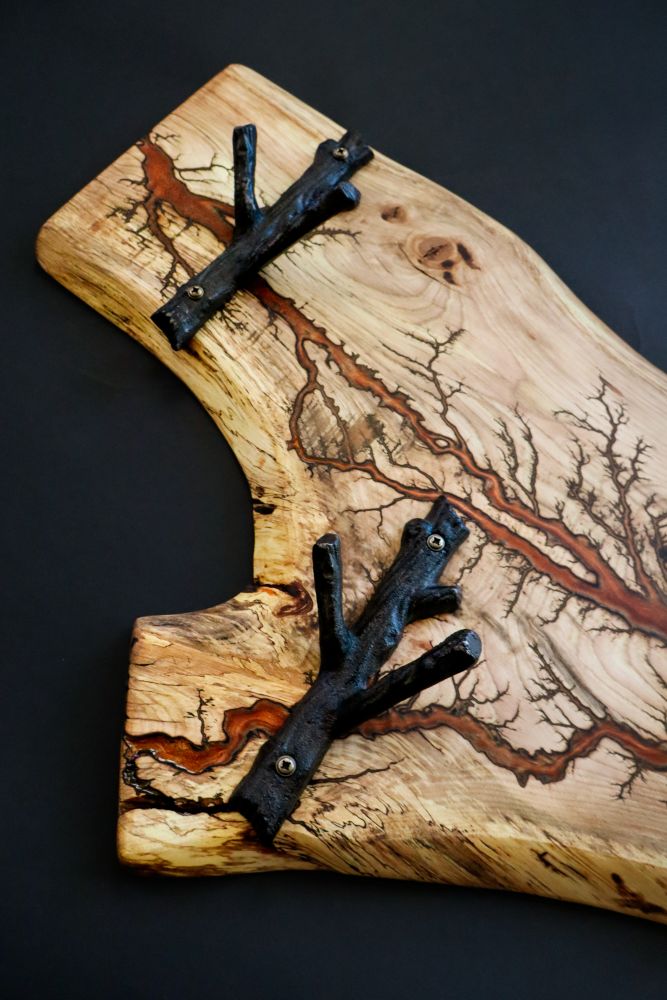 Hickory Wood with Tree Hooks Coat Rack