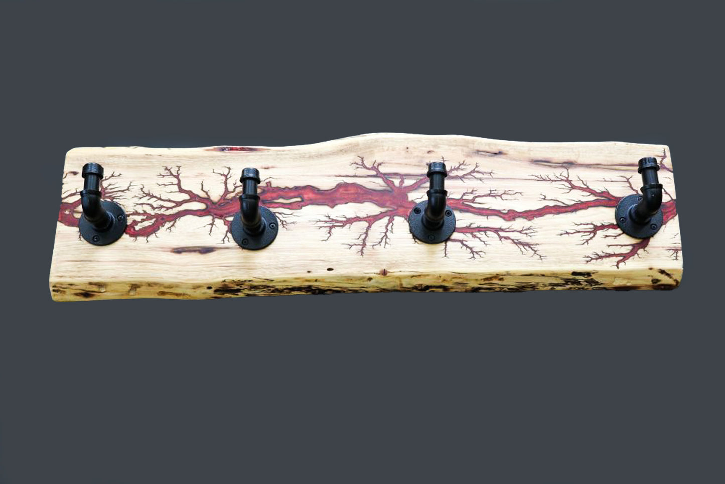 Rustic Hickory 4-Hook Coat Rack
