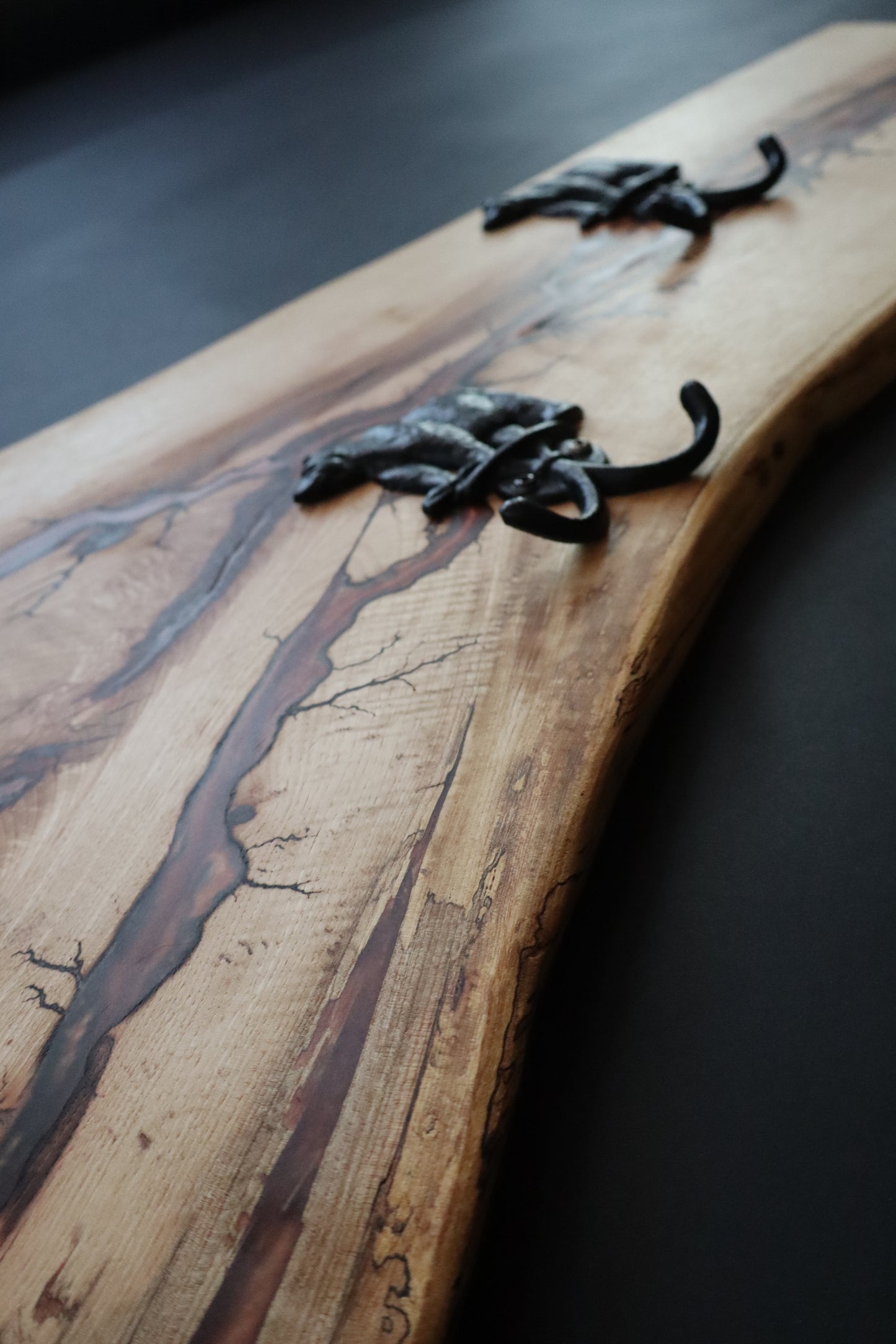 Hickory Wood with Bear Hooks Coat Rack