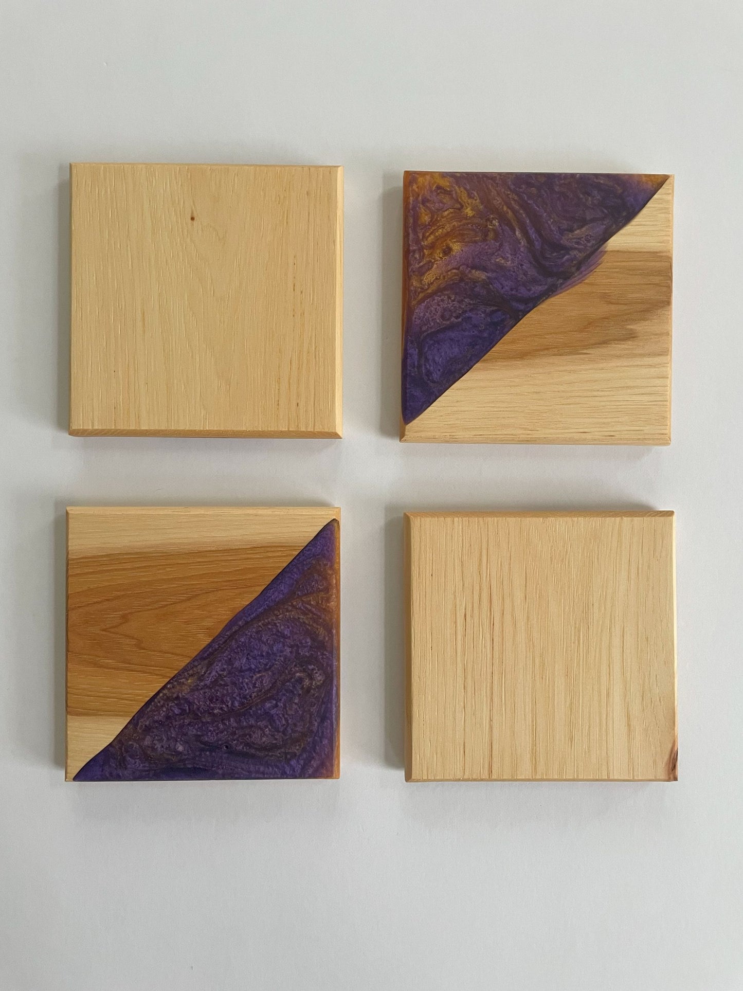 Hickory Purple Gold Epoxy Coasters