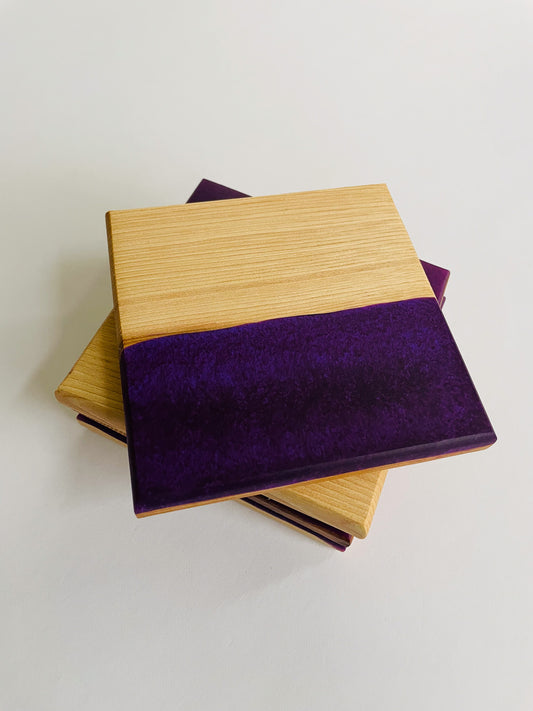 Hickory Purple Epoxy Coasters