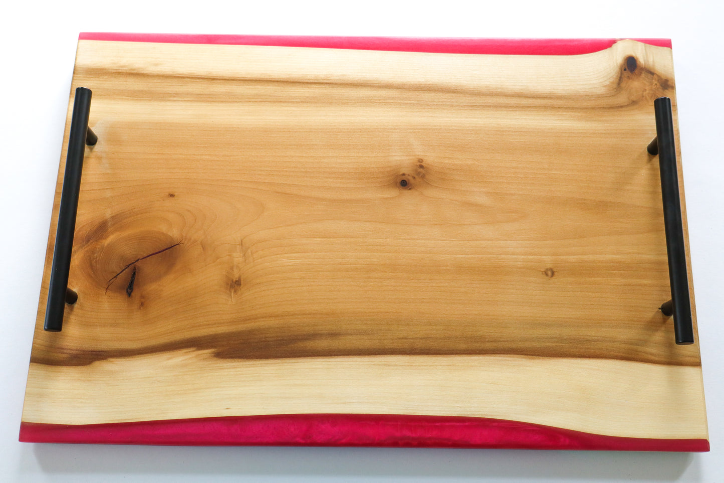 Poplar Wood Serving Tray with Colored Resin
