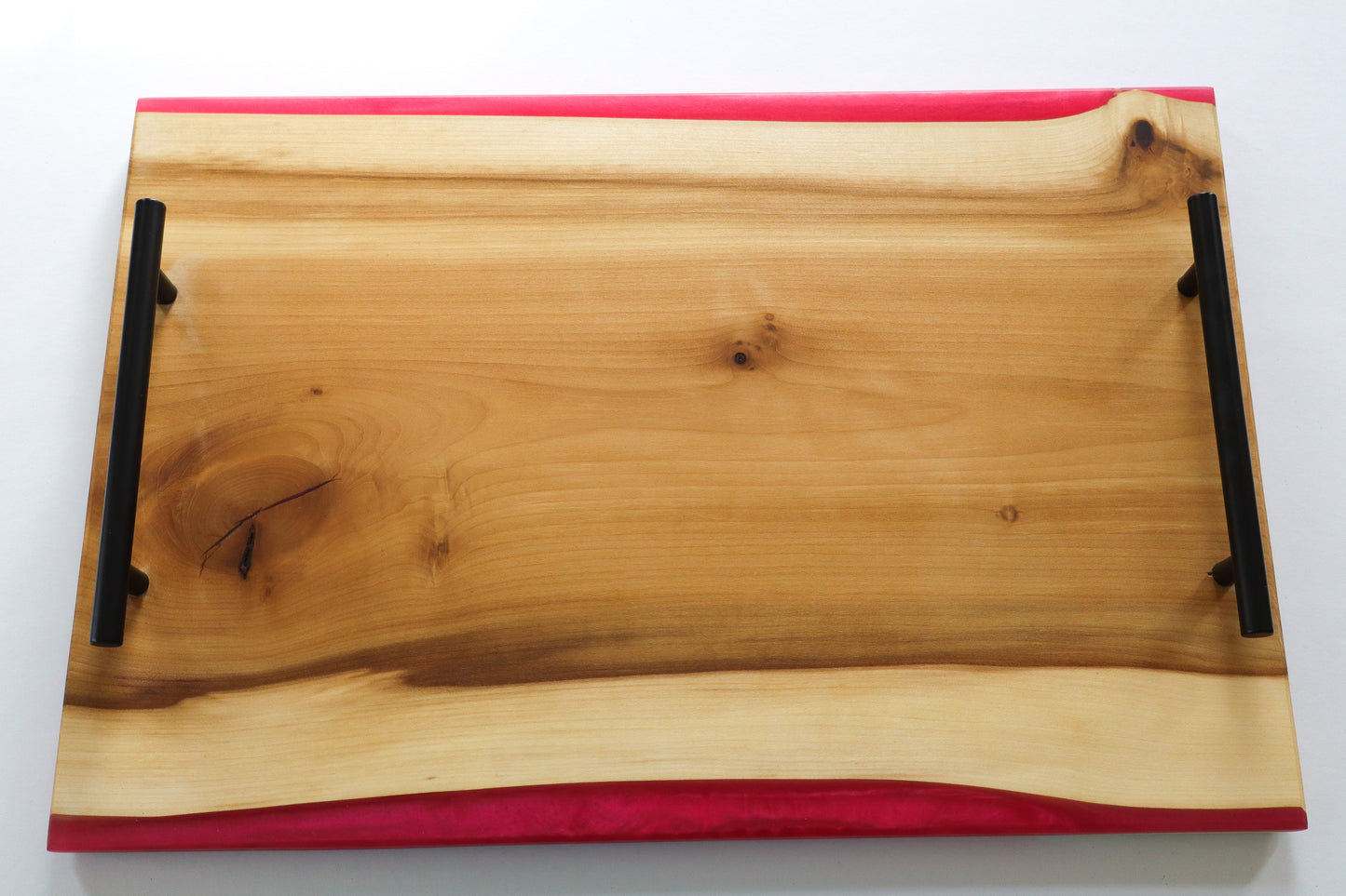 Poplar Wood Serving Tray with Colored Resin