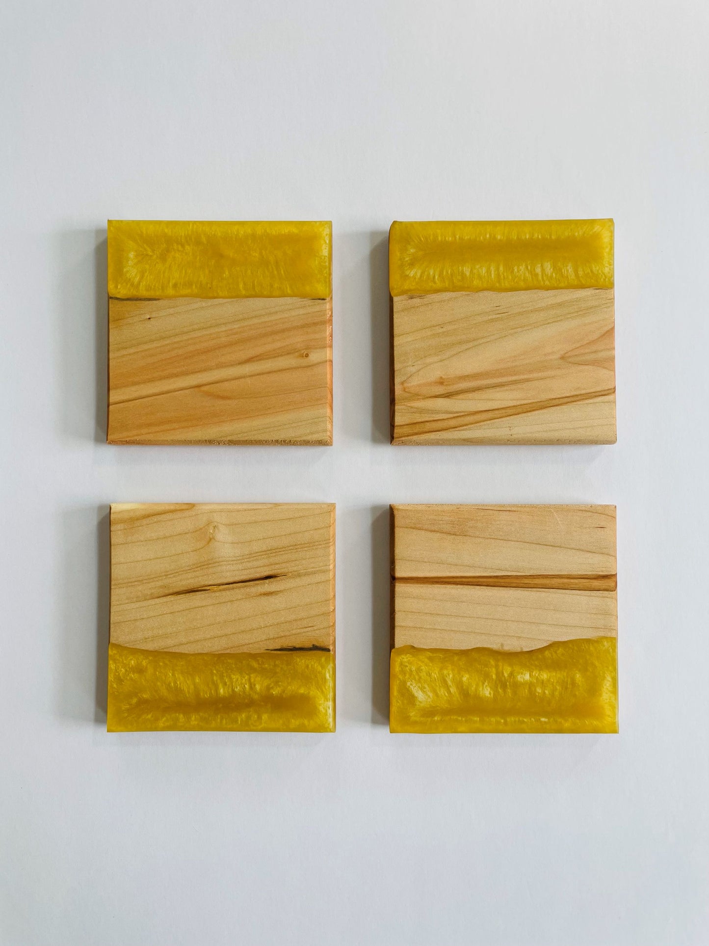 Maple Yellow Epoxy Coasters