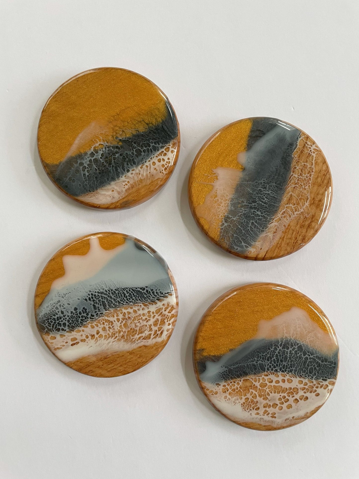 Black and Gold Ocean Coasters