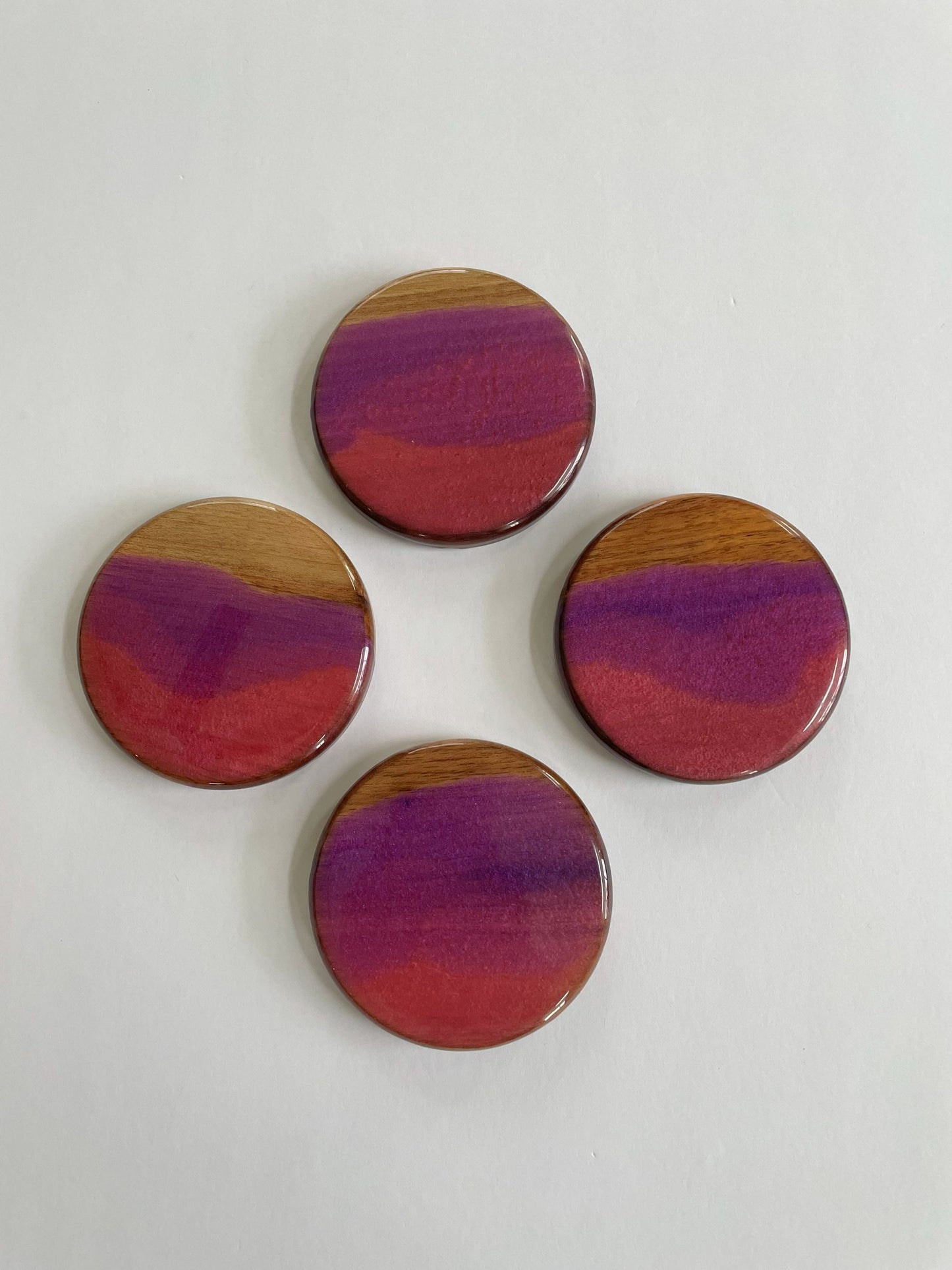 Purple Pink Epoxy Coasters