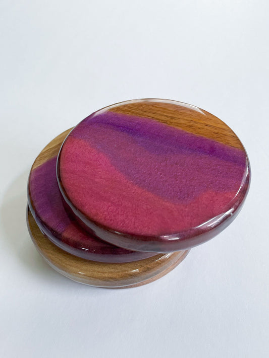 Purple Pink Epoxy Coasters