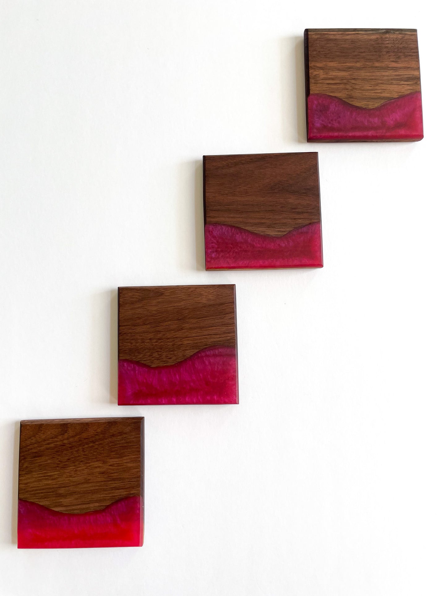 Walnut with Pink Epoxy Coasters