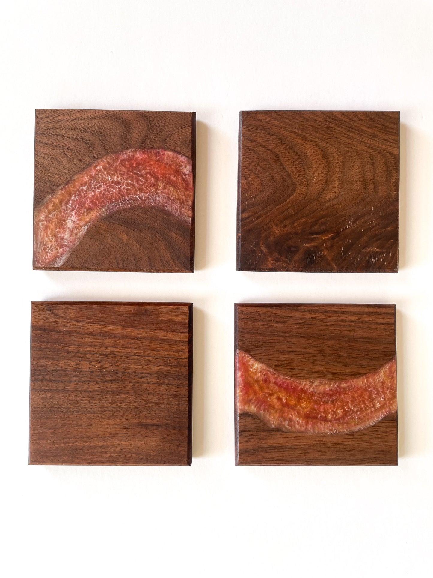 Walnut Multicolor with Stripe Coasters