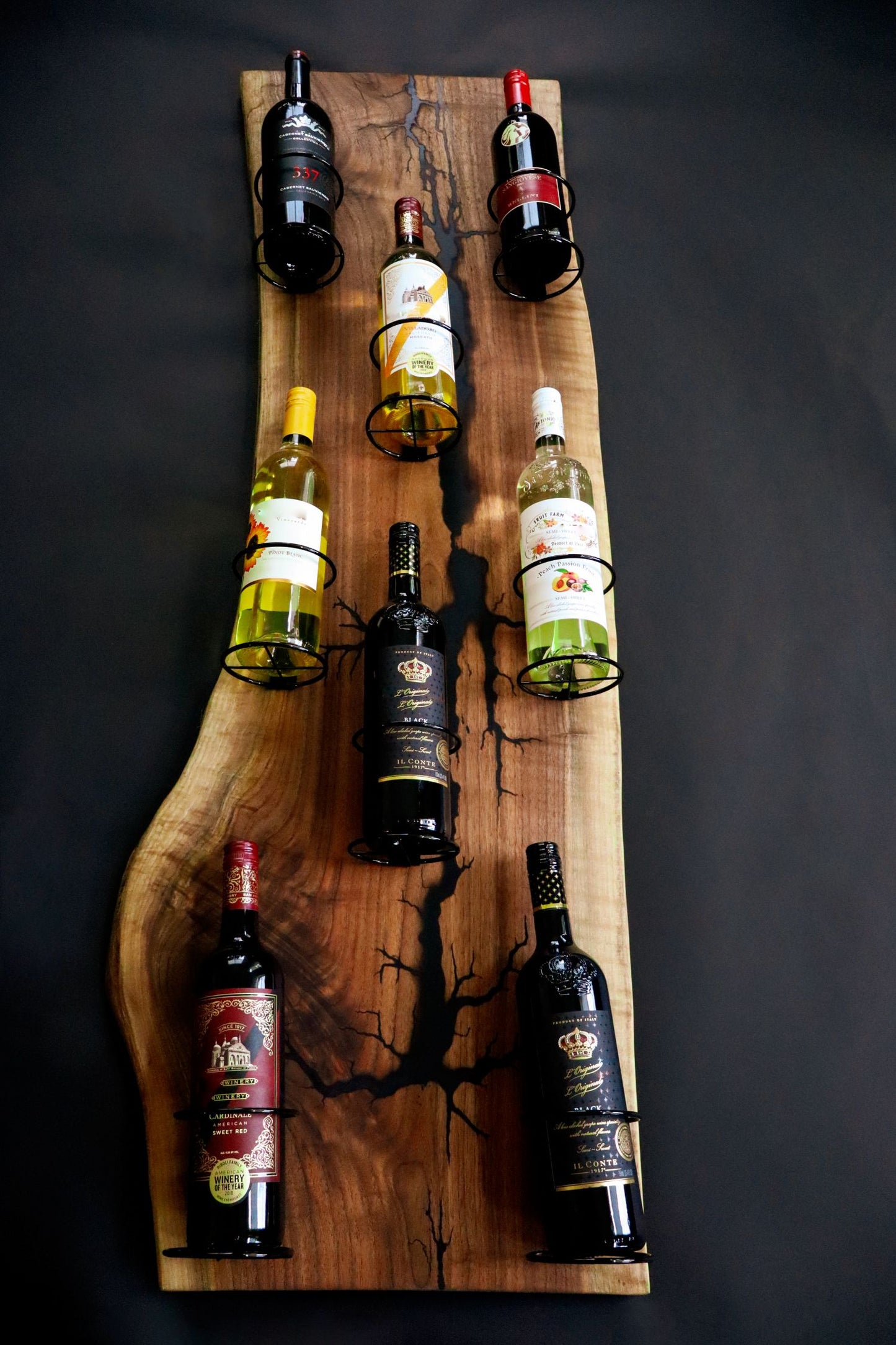 Black Walnut 8 Bottle Wine Rack