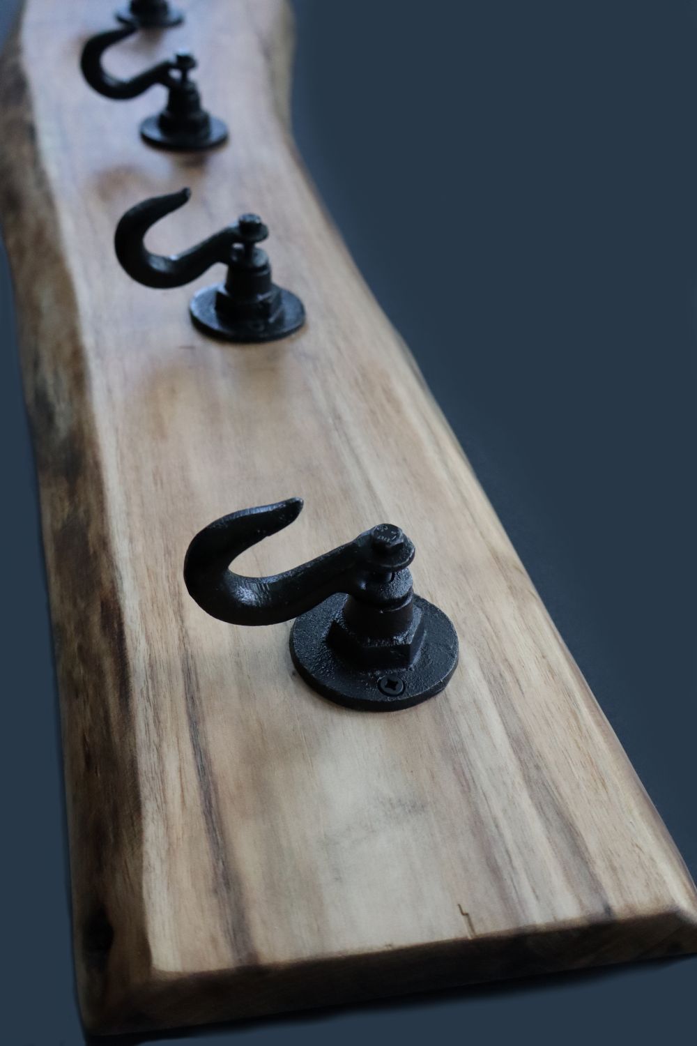 Black Walnut Coat Rack with Live Edge