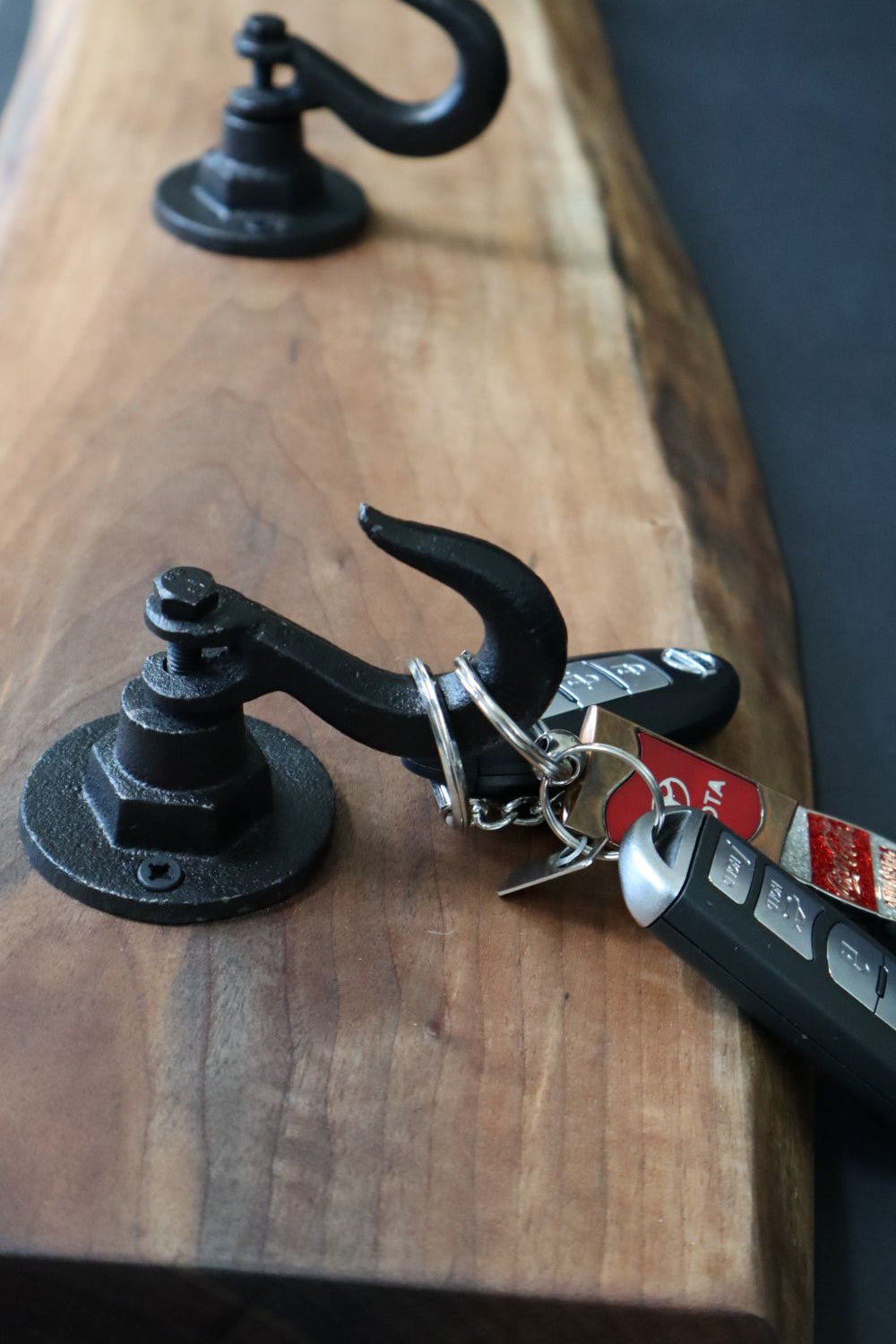 Black Walnut Coat Rack with Live Edge