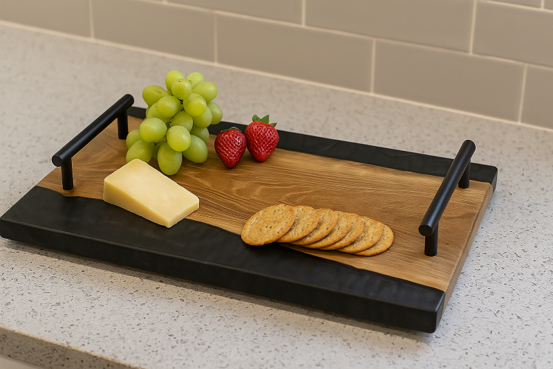 Black Walnut Wood with Epoxy Serving Tray