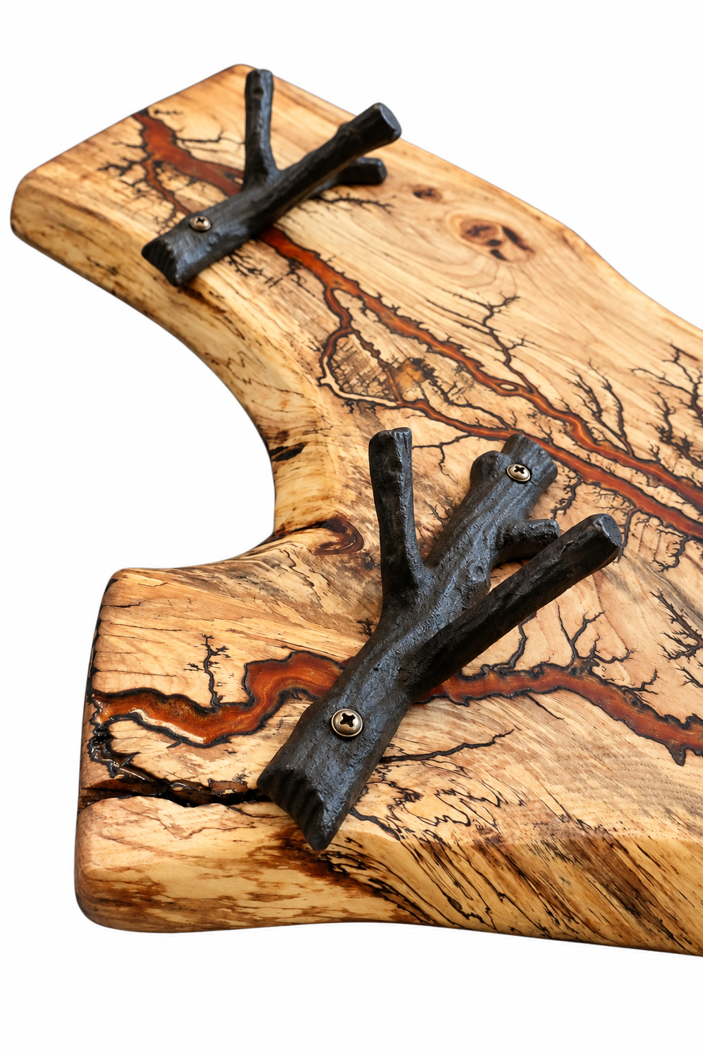 Hickory Wood with Tree Hooks Coat Rack