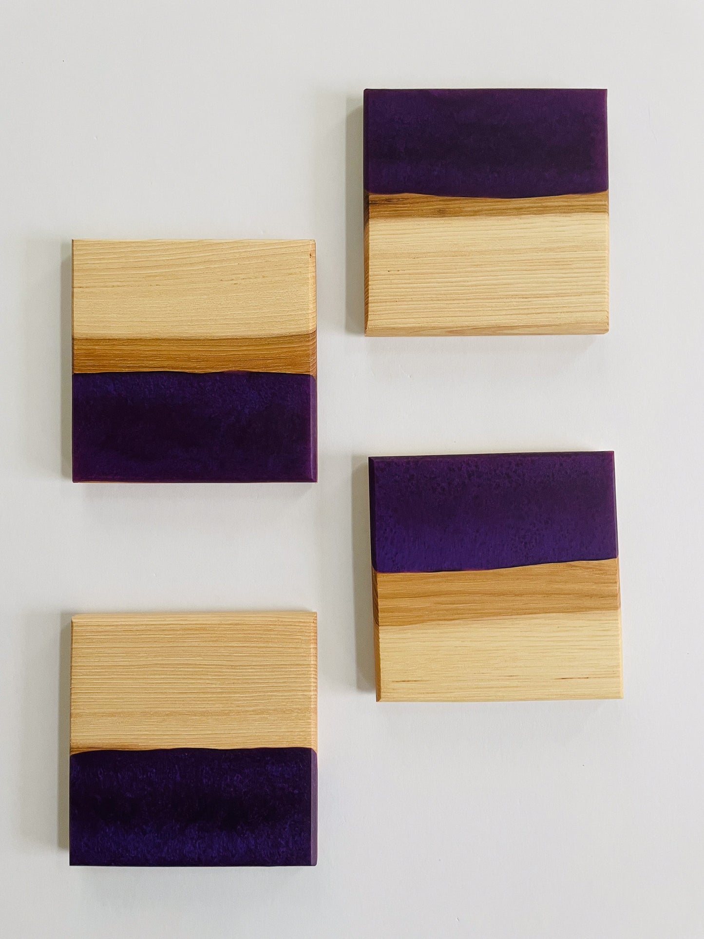 Hickory Purple Epoxy Coasters
