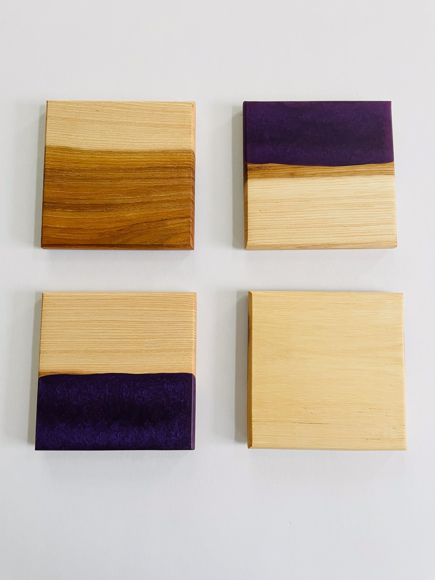 Hickory Purple Epoxy Coasters