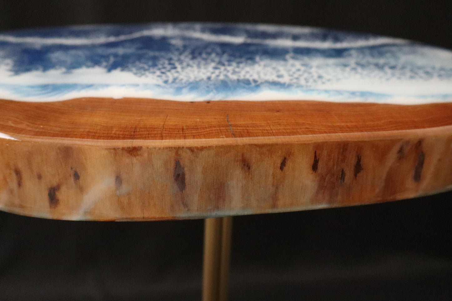 Ocean Waves Accent Table - Cherry Wood