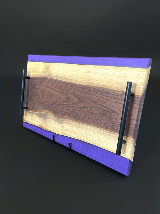 Walnut Wood Purple Serving Tray