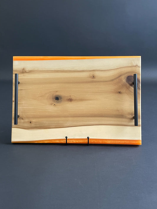 Poplar Wood Serving Tray with Colored Resin