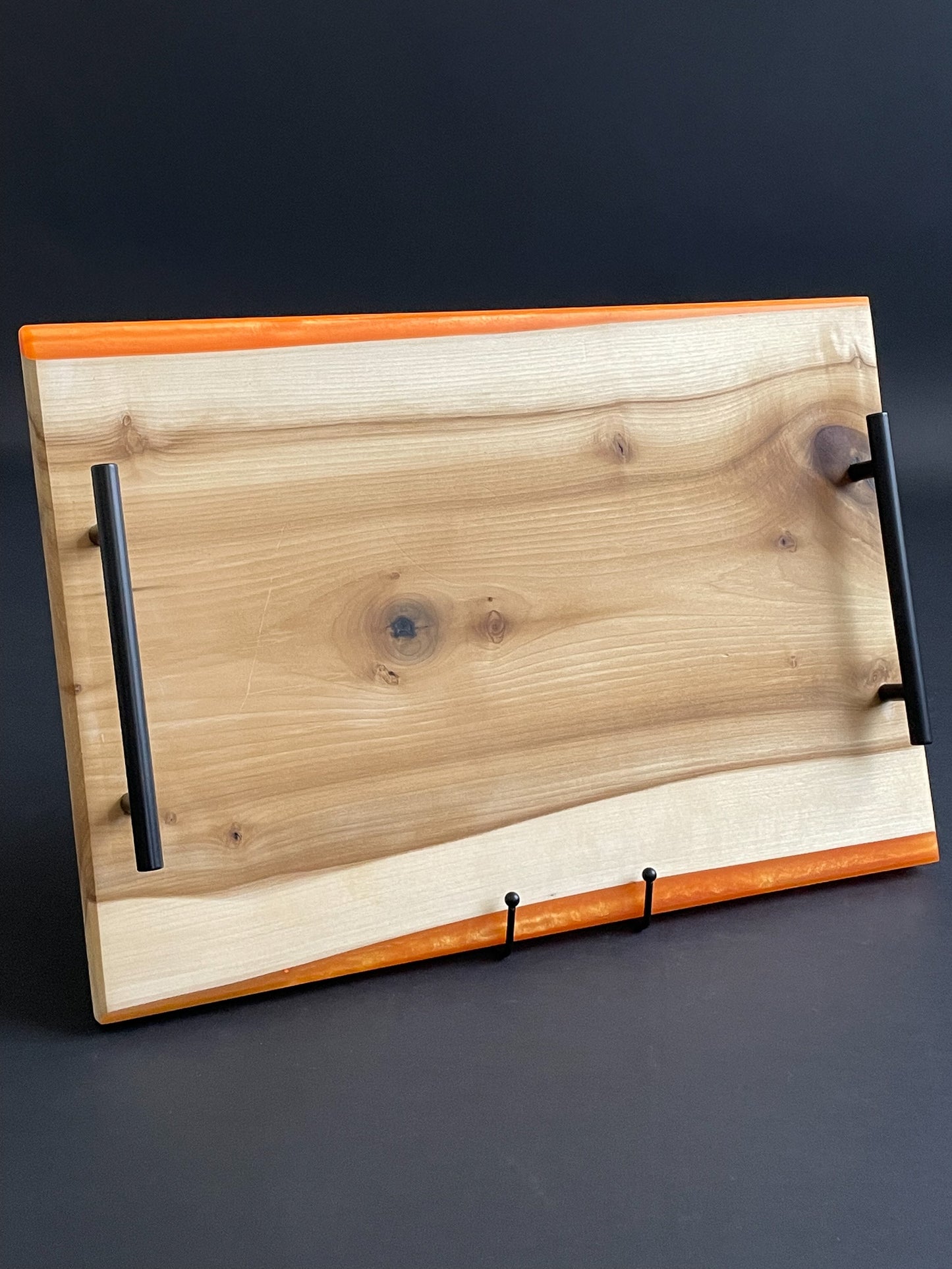 Poplar Wood Serving Tray with Colored Resin