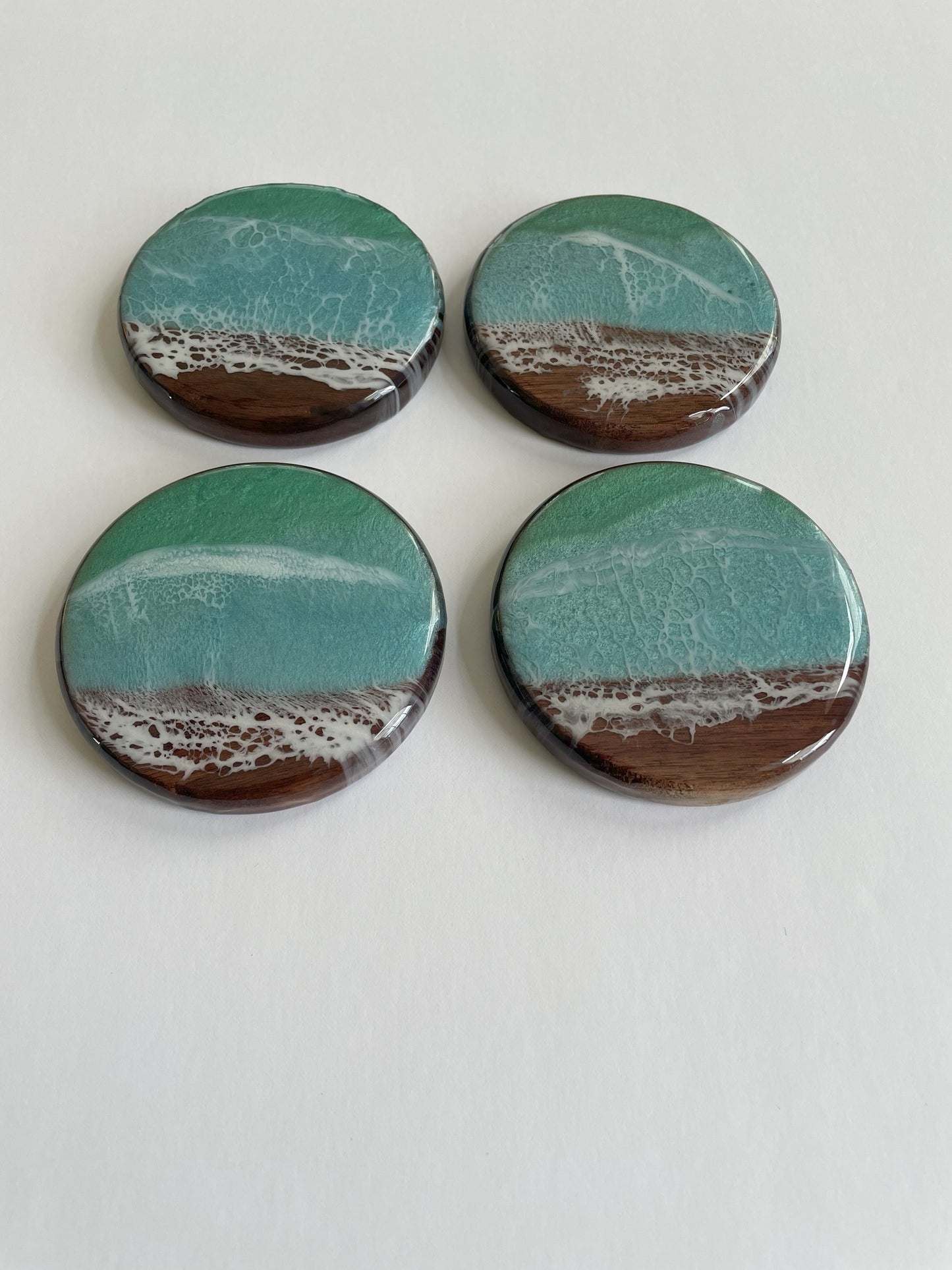 Tropical Ocean Coasters (Walnut Wood)