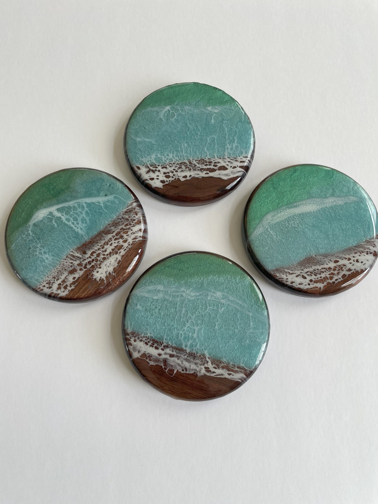 Tropical Ocean Coasters (Walnut Wood)