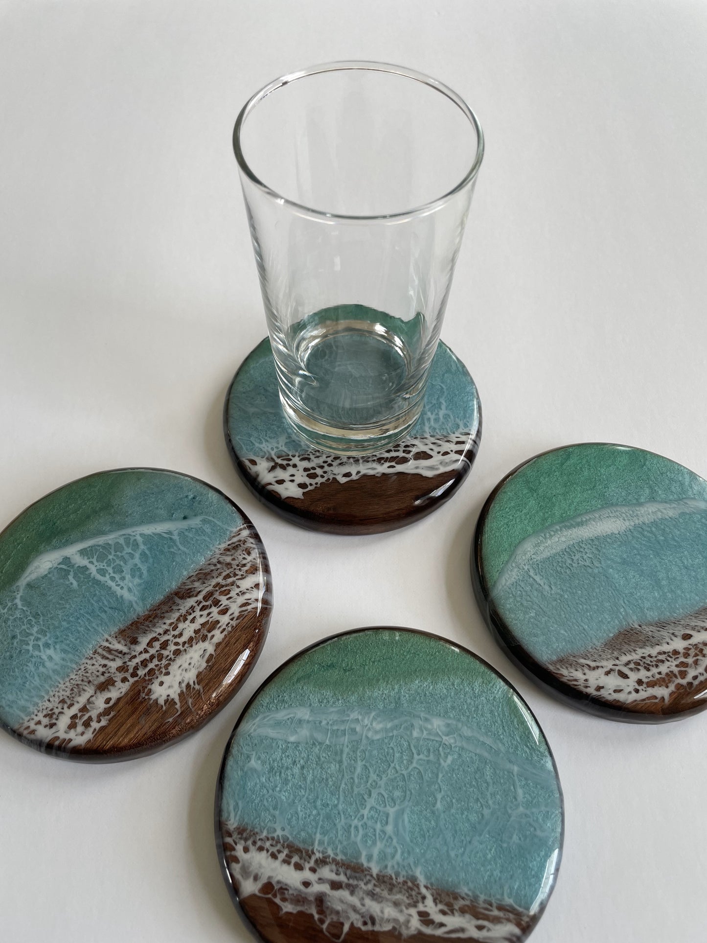 Tropical Ocean Coasters (Walnut Wood)