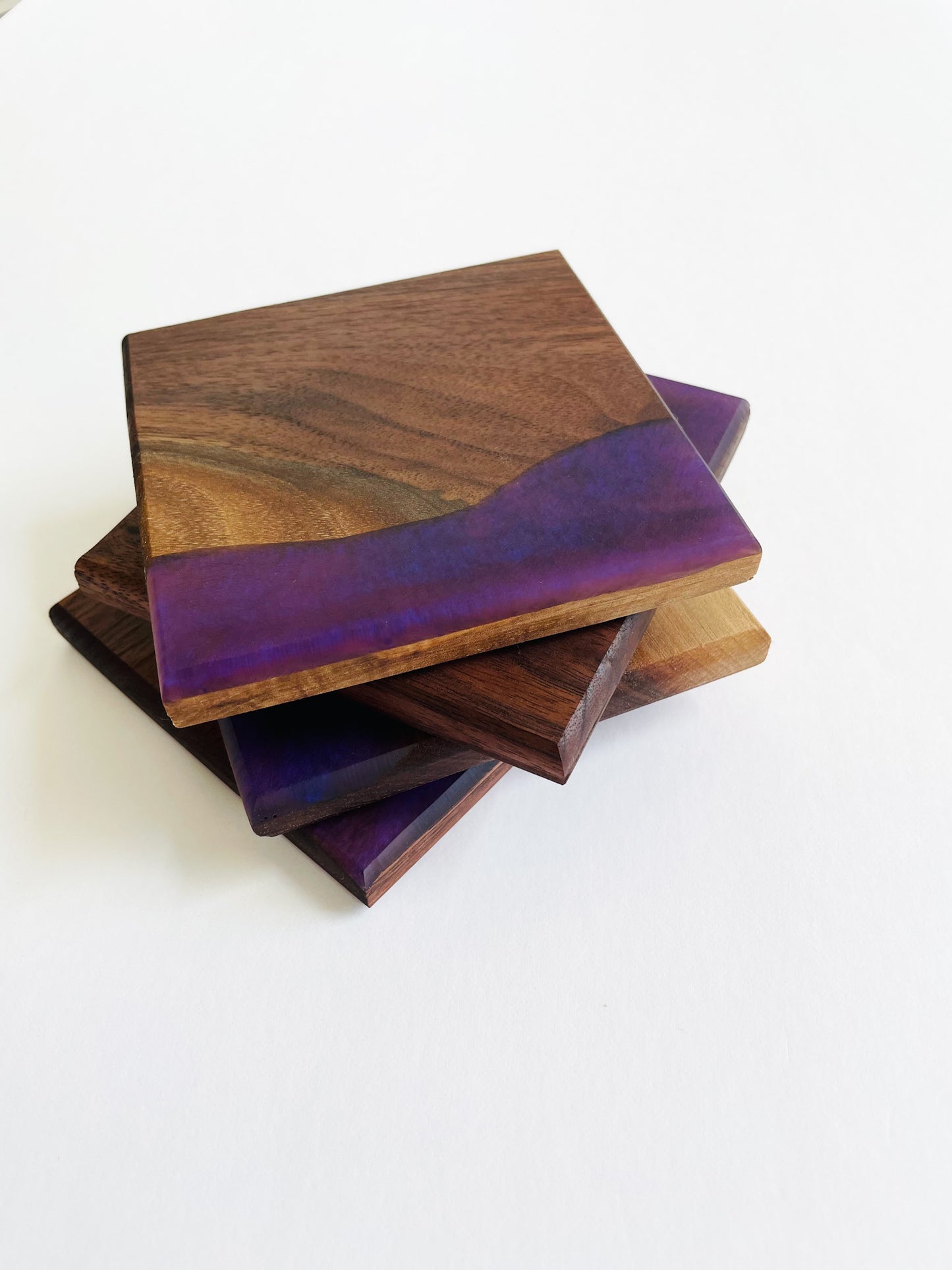 Walnut Purple Dipped Coaster