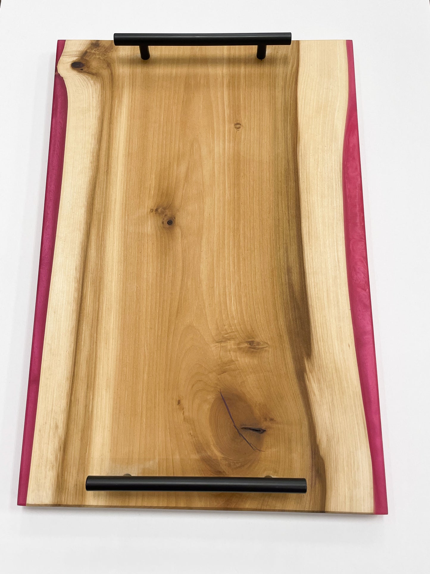 Poplar Wood Serving Tray with Colored Resin