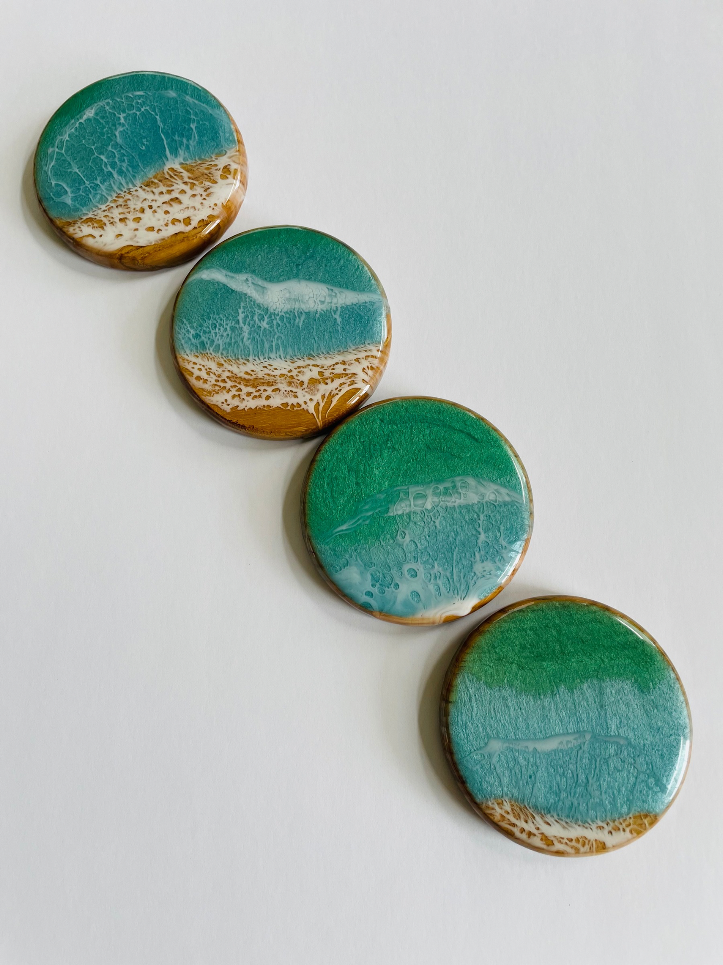 Tropical Ocean Coasters (Oak Wood)